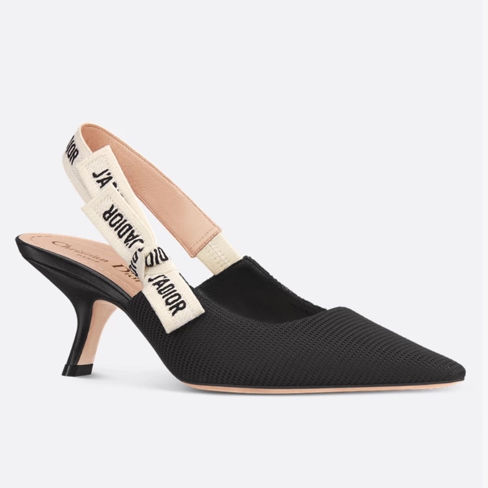 J'ADIOR SLINGBACK PUMP- Black Fabric - size 39